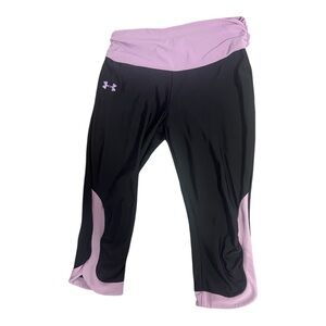 Under Armour Lavender and Black Capri Leggings